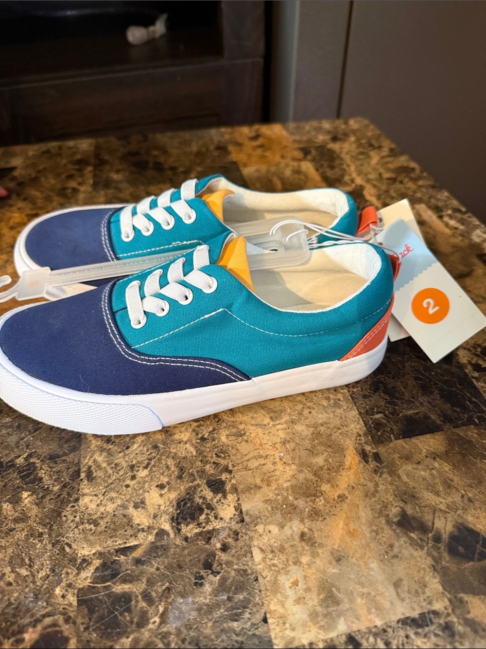 Cat & Jack Kids Colorblock Sneakers in Teal, Navy & Orange